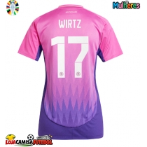 Camisa de Futebol Alemanha Florian Wirtz #17 Equipamento Secundário Mulheres Europeu 2024 Manga Curta
